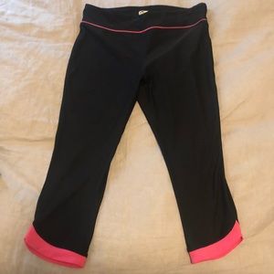 Pink and black workout capris